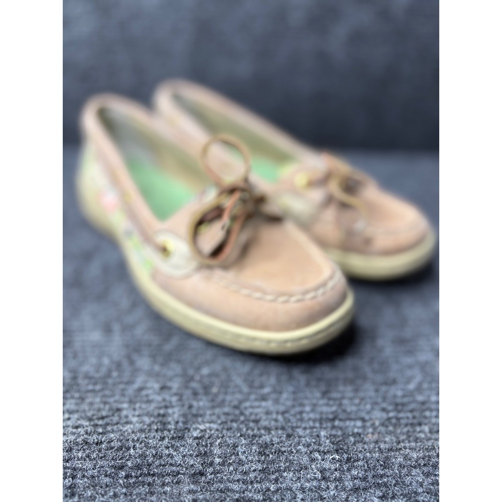 Sperry Top-Sider Womens Angelfish Linen Floral Leather Boat Shoes 5M 9102740 - Picture 2 of 8